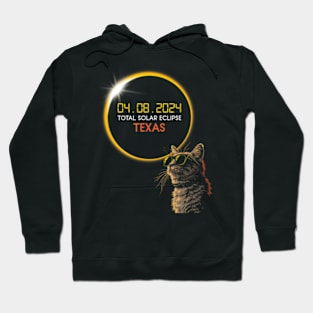 Texas Solar Eclipse 2024 Cat ing Solar Eclipse Hoodie